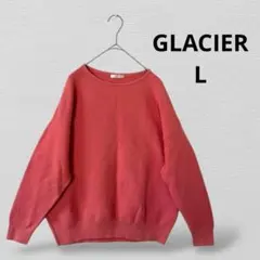 GLACIERグラシア　オーバーサイズ長袖ニット 綿混　Ｌサイズ　ピンクのサムネイル