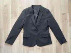 ユニクロ　テーラードジャケット グレー ストライプ レディース M