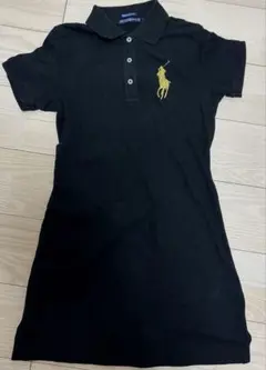 美品✳︎ ポロ・ラルフ・ローレン 黒 ポロドレス 半袖　ポロシャツワンピース