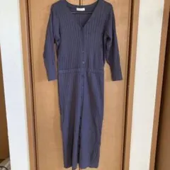 美品フリーズマート　グレーニットロングワンピース 長袖