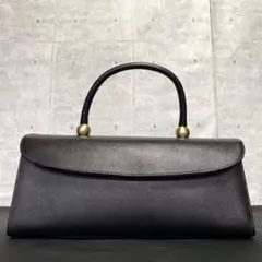 美品】HAMANO ロイヤルモデル 黒 レザー 現行品 ハンドバッグ定価10万 