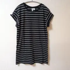 【新品・未使用】H&M ボーダー チュニック ワンピース風 XSのサムネイル