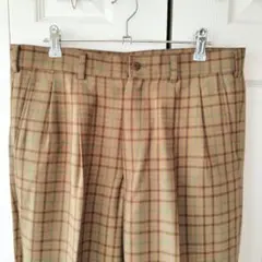 85サイズ　St.Velka　秋　冬　パンツ　ズボン　チェック　ブラウン　茶色