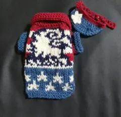 【ももこにゃんさん専用】犬服 手編み 秋冬 「アメリカンイーグル」