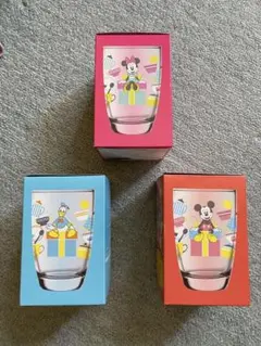 ディズニー ミッキー ドナルド ミニー ガラスコップ 3個セット