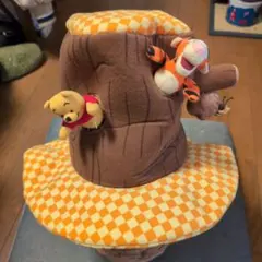 ディズニーランド　プーさん　ファンキャップ　切株　ティガー