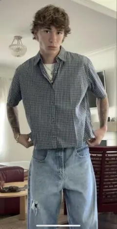 00's old GAP 短丈チェックシャツ　City boy