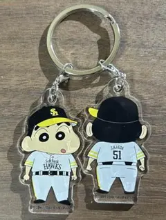 福岡ソフトバンクホークス　若鷹ガチャ　クレヨンしんちゃん　キーホルダー　前田純