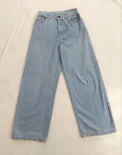 mystic 　ライトブルーデニムワイドレッグパンツ 　Sサイズ 　綿100%