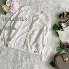 美品☆HOLLISTER フロントレース カーディガン 7分袖 S オフホワイトのサムネイル
