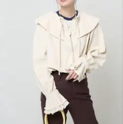 FREAK'S STORE フリークスストア　デニムフリルシャツ　長袖