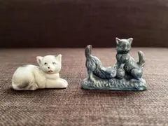 ビンテージ 磁器製 猫の置き物 /2体セット/JAPAN 人形のサムネイル