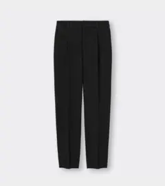 【GU】美品　起毛タックテーパードパンツ M ブラック　オフィスカジュアル