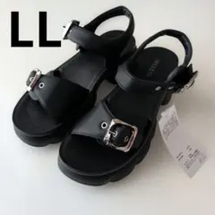 クロッシー　厚底ブラックサンダル バックストラップ　LL　タグ付き　しまむら