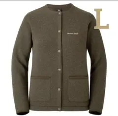 モンベルmont-bell クリマプラス ニットカーディガン焦茶Lフリース