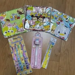 新品未使用 タオルハンカチ 歯ブラシセット ディズニー サンリオ ミニオン
