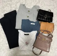 レディース　まとめ売り　計7点　バッグ　ニット　ニットベスト　Tシャツ　パンツ