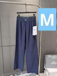 Alo yoga ワイドパンツ、ロングパンツ、ネイビー、Mサイズ