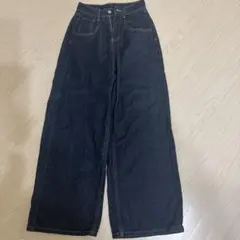 SHEIN ワイドデニムパンツ インディゴブルー