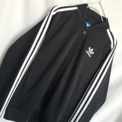 ａｄｉｄａｓ ファイヤーバード トラックジャケット ジャージ 黒白 丸首