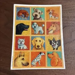 Hallmark ホールマーク　イヌ犬　ステッカーシール　レトロイラスト