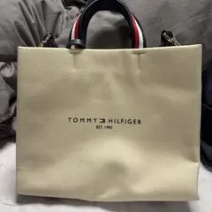 TOMMY HILFIGER トートバッグ アイボリー