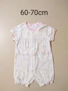 新品 半袖プレオール ロンパース 60-70cm 新生児 女の子 ピンク