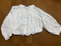 Heather白オフホワイト7分袖シャツブラウス　春夏