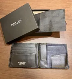 BLACK LABEL マネークリップ 二つ折り財布 レザー ネイビー 箱付きのサムネイル