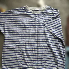 新品未使用　Samansa Mos2 blue ボーダーTシャツ USAコットンのサムネイル
