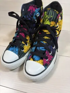 美品CONVERSE オールスター 花柄 ハイカット スニーカー 23.5cm
