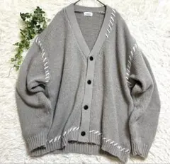 【美品】JUNRED ステッチデザイン ニットカーディガン Mのサムネイル