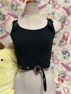 RAD FOUR REAL 黒リブタンクトップ ベルト付き