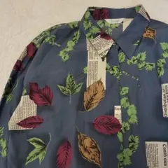 ヴィンテージ レトロ シャツ JOLIESSE◆ボタニカル ブラウス 11号