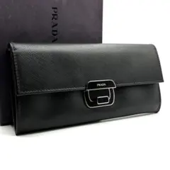 ✨希少モデル✨付属品付✨PRADA 長財布　サフィアーノレザー　ブラック　美品