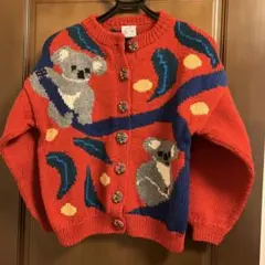 【美品】希少 BONZO ボンゾー カーディガン ハンドニット コアラ 紺 オーストラリア製 BONZO カーディガン ハンドニット コアラ 紺 レディース