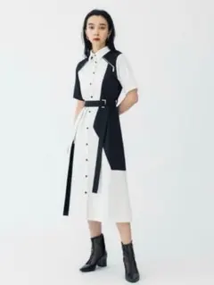 【新品級✨️】 ユナイテッドトウキョウ　ブロッキングジップワンピースのサムネイル