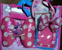 ミニーのファンダーランド★リボン型キーチェーン&カードホルダー&ミニトートバッグ