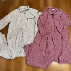 マタニティ チェック柄 パジャマセット