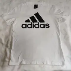 adidas ビッグロゴTシャツ 白　Lサイズ　立体縫製　 ロゴ剥離無し変色無し