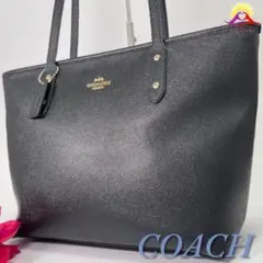 【超美品✨】COACH コーチF58846 トートバッグ 肩掛けA4◯PSV黒