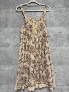 フローラルプリント ノースリーブミニワンピース