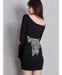 GYDA レオパードバックリボンテレコミニワンピース