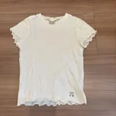 フリル付きホワイトTシャツ 110cm