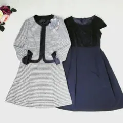 ホワイトジョーラ✼セレモニー 3点セット ツイードノーカラージャケット 13号