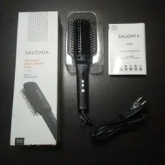 美品☆サロニア ストレートヒートブラシ スリム ブラック SL-012BKS