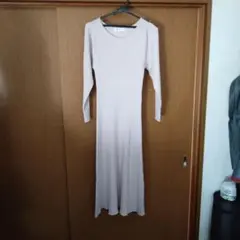 ROPÉ PICNIC リブ編みロングワンピース 38 ベージュ