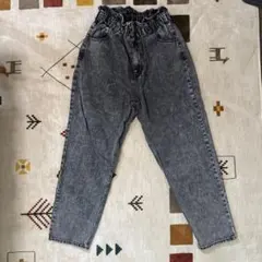 ハイウエスト ブラックデニム パンツ