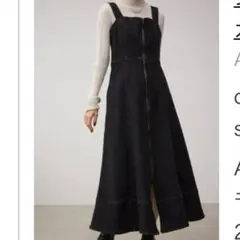 【AZUL by moussy】ジップアップジャンパースカート ブラック