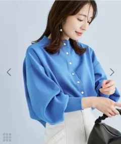 【新品未使用】VIS 多釦ニットカーディガン ブルー　フリーサイズ